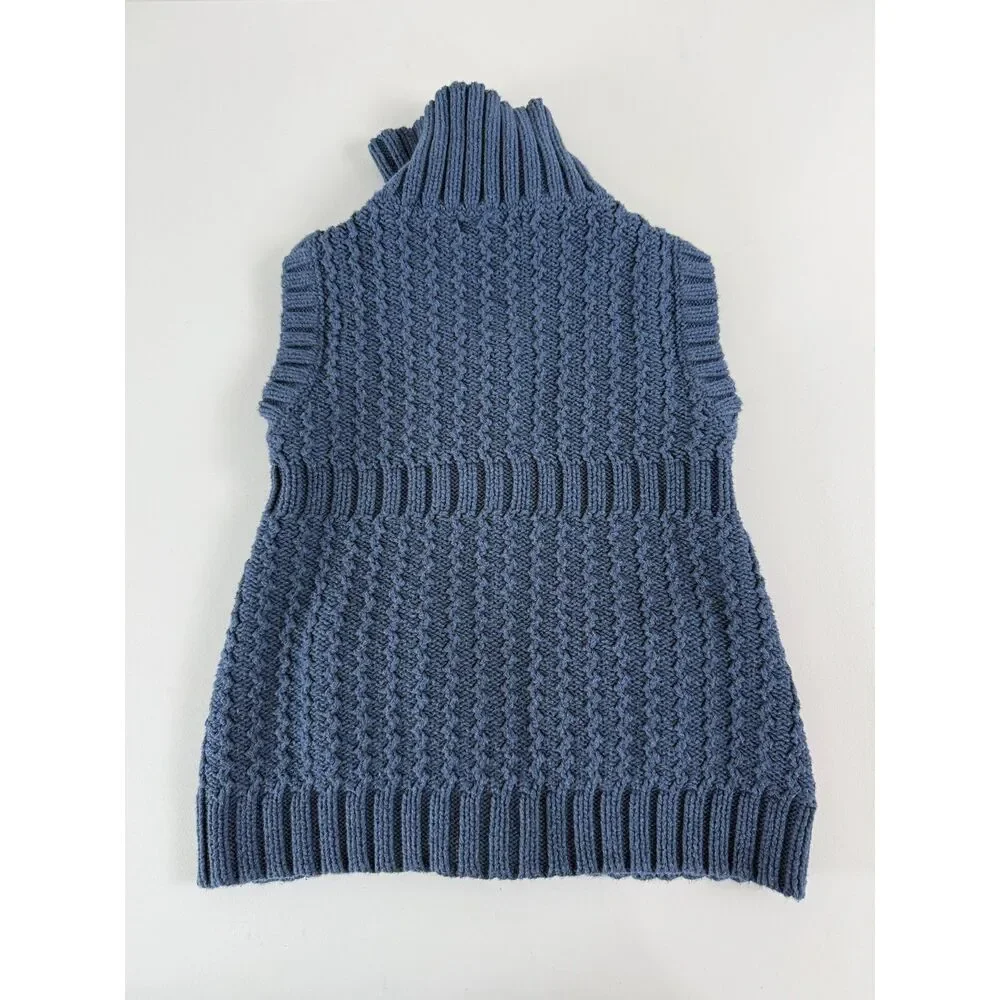 The Eagle's Eye Girls Navy Blue Sweater Vest Button Front Pockets Size S (7-8)